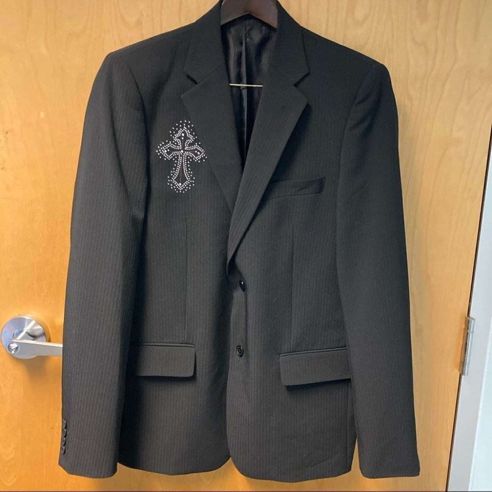 LONDON Styled Blazer Sports Coat Dolce & Gabbana  Inspired Sparkly Cross Details